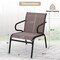 Costway Patio Chairs Set of 2/4/6 with Breathable Fabric & Metal Frame Armrests for Poolside Brown/Gay